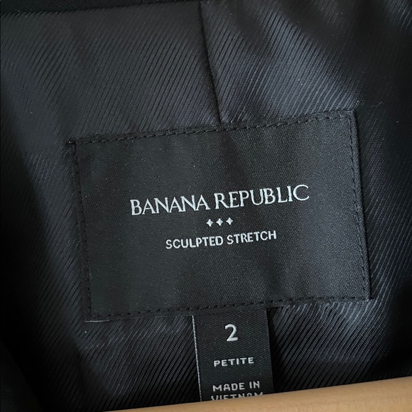 Banana Republic sculpted stretch Black Women's one button blazer-lined-NWT-2P - Picture 2 of 8